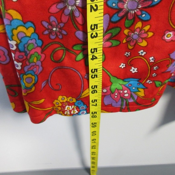 Mollie Parnis At Home Wrap Maxi Dress Day True Vintage Red Floral 70s Retro 612 - Picture 6 of 11